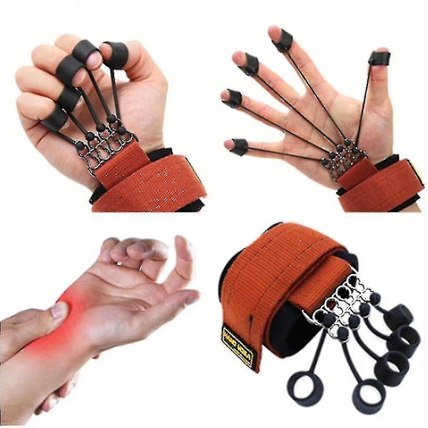 Finger Stretcher Resistance Band Support Hand Extensor Exerciser Finger Grip Trainer Röd