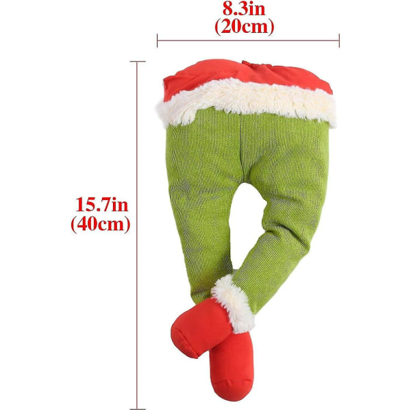Juletyv Stål Julegrinch Jute Bevægelige plysben til julepynt Fyldte ben Legetøjsdukke til juletræ Hoveddørsdekoration