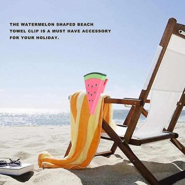 4 stk strandhåndkleklemmer for solsenger, vannmelonklemmer Store vindtette klær i plast som henger P
