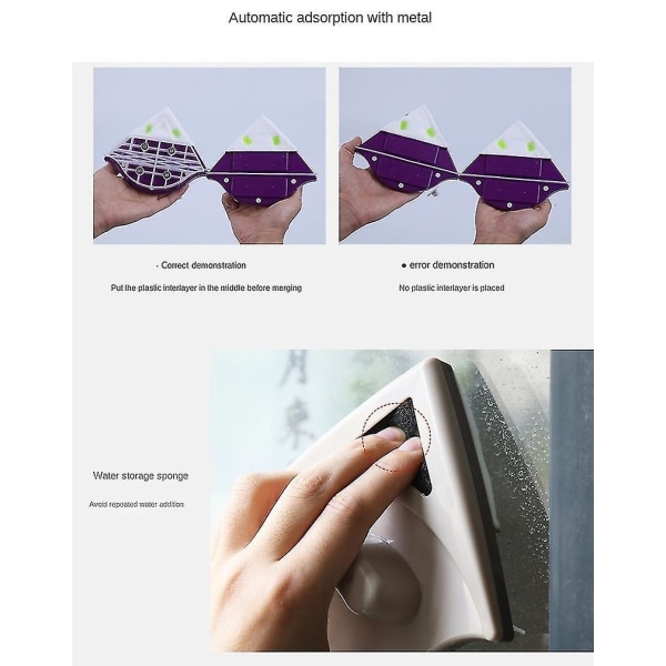 Dobbeltsidet glasrensebørste Magnetisk vinduesrengøringsmagneter Husholdningsrengøringsværktøj Wipe