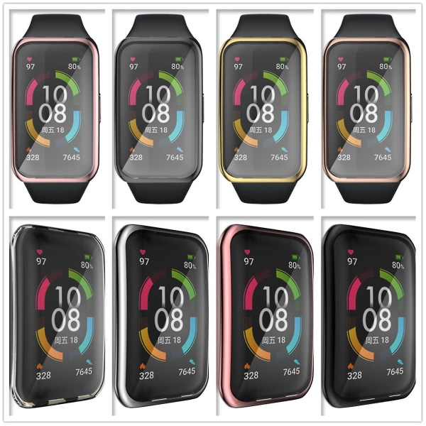 For Band 7 Watch Case Soft Tpu Beskyttelsescover til Huawei Band 7 Full Screen Protector Cases Ramme Bumper Shell