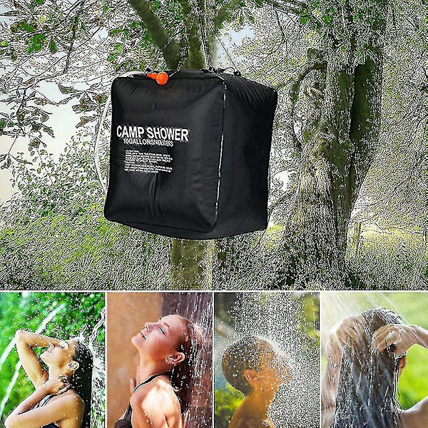 40L Duschväska Bärbar Solvärmd För Utomhus Camping Resor Vandring Klättring Hand Vattenbad Väskor Utomhus Tillbehör