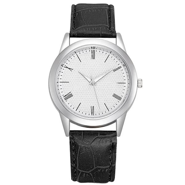 Clean Classic Men's Watch Stylish with Leather Strap - Multiple Colors White