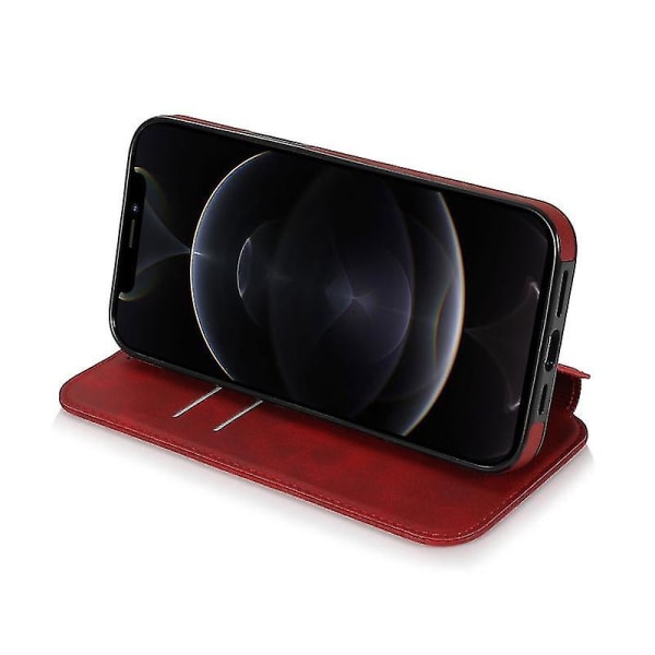 Til Iphone 12 Pro Max Knight magnetisk suge læder etui (sort)