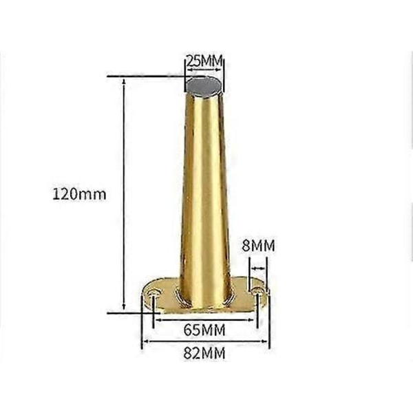 Møbelben i Rustfrit Stål - Udskiftning af Korte Metal Sofa Ben, Flush Bordben til DIY Kaffebord - Guld (25cm/9.8in)