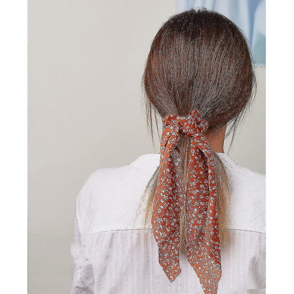 Scrunchies för hårhalsar, 3 st Satin Rosett Elastisk halsduk Hårband, Chiffongpresent