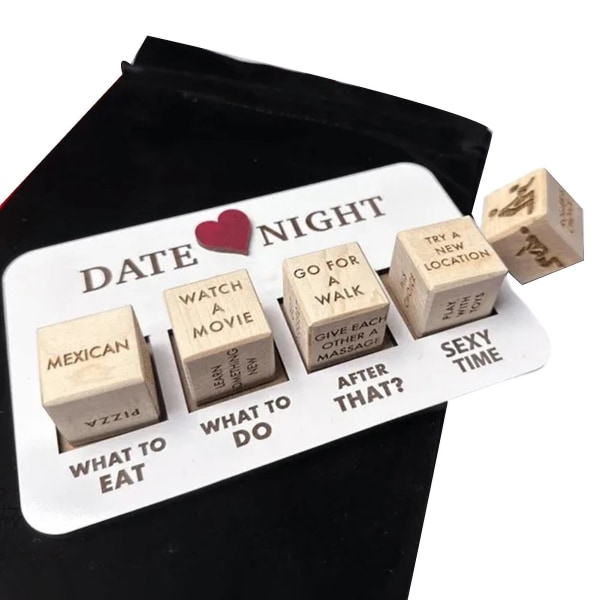 1 Set Date Night Dice Kit Funny What To Do Multi-styles Heavy Duty Wood Reusable Couple Dice Valentine's Day Anniversaries Birthdays Gift