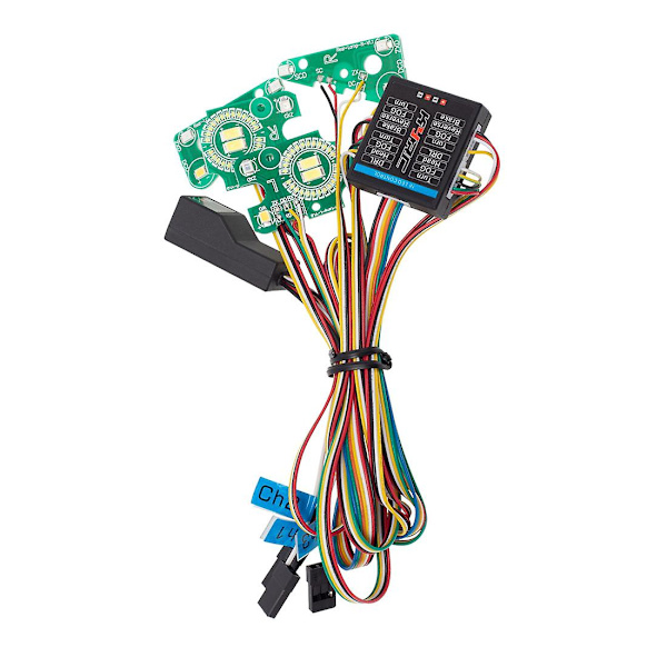 LED-lyssystem for front- og baklysgruppe for Traxxas TRX4 Defender TRX-4 1/10 RC Crawler bil med blinklys, bremselys