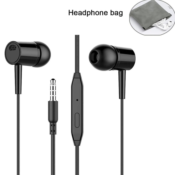 In-ear ørepropper 2 farger valgfri 3,5 mm in-ear kablet øretelefon innebygd mikrofon høy kvalitet