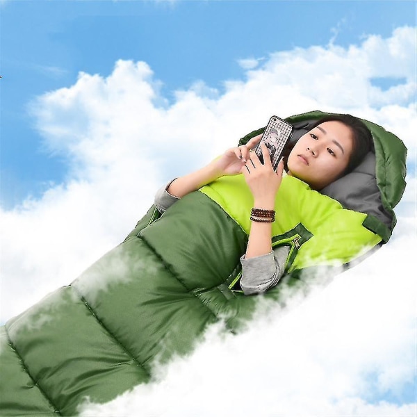 'bærbare vandtætte soveposer med lynlåshuller til arme og fødder (armygreen, 1,05 kg, højre)