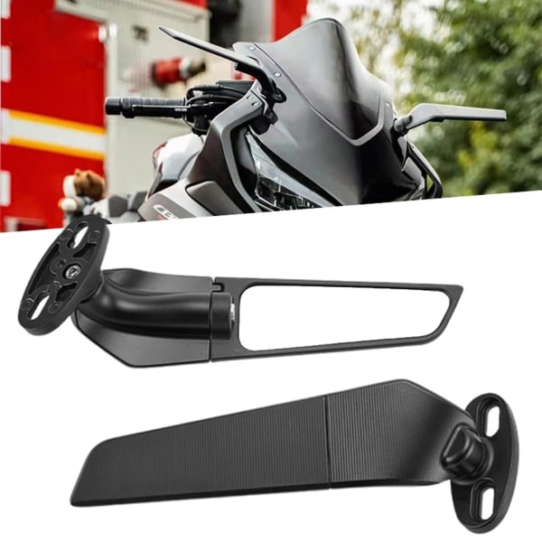 2 stk Modifiserte Motorsykkel Bakspeil Vindvinger Justerbare Roterende Sidespeil For Honda Yamaha Ninja 250 300 400