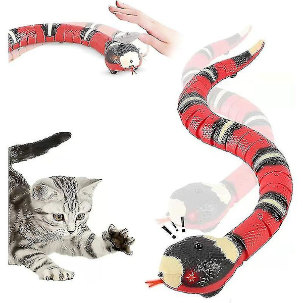Smart Sensing Snake Kattleksak - Interaktiv, Rörlig, Laddningsbar, Undviker Hinder Automatisk