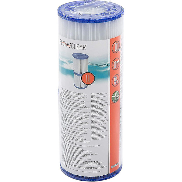 Bestway Flowclear Type II Filterpatron, Bestway Swimmingpool og Spa Filter, Nem Installation, Poolrensningsfilter