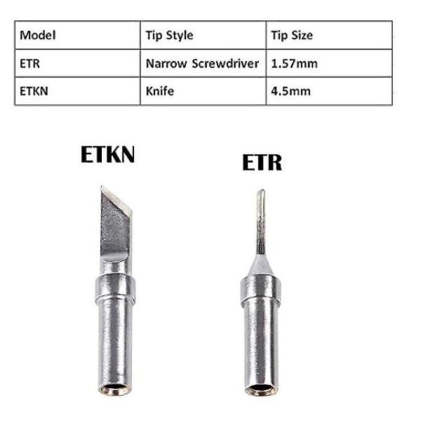 Kryc - 10 stk Weller Et-serie Loddetips Ren Kobber Eta Etb Etd Ets Ett Wesd51 Wesd50 Wcc100 Blyfri Loddetips Loddetips