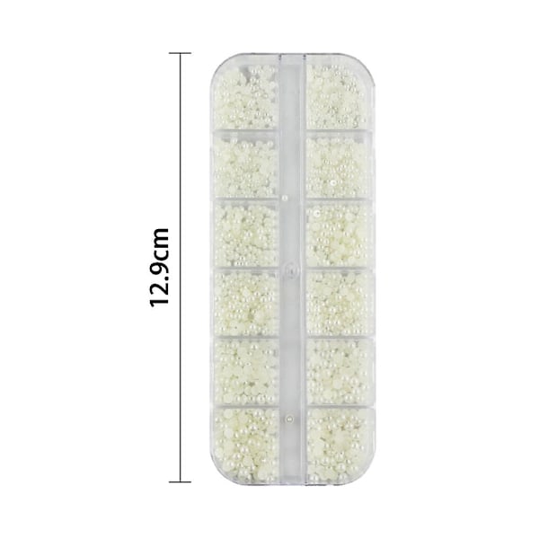 Dhrs Pärl Rhinestone Halvcirkel Platta Bak Sats Med Ask För Nagelkonst Skor Kläder DIY Skrapbok