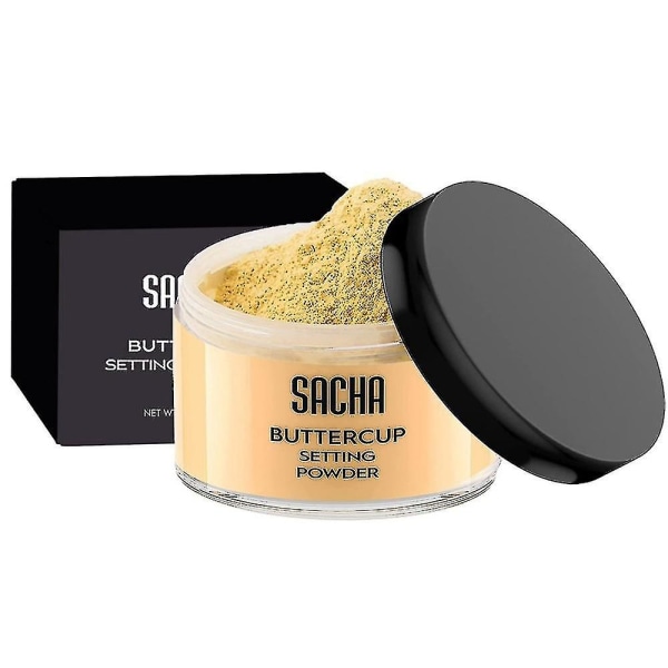 Sacha Buttercup Setting Powder Gjennomskinnelig ansiktspulver for å sette makeup foundation eller concealer finish