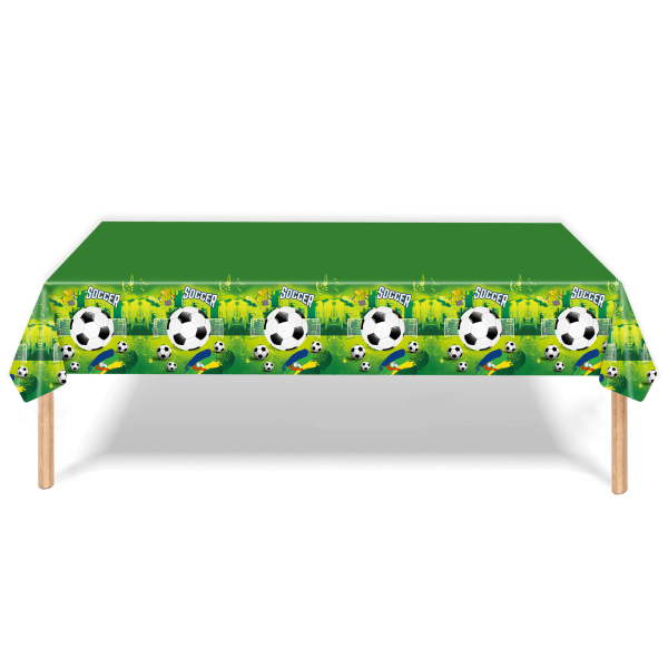 Grön VM-fotboll födelsedagsfestival papperstallrik pappersmugg duk arrangemang rekvisita festdekoration bordsartiklar set