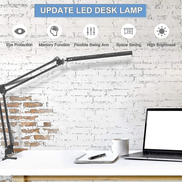 Led skrivebordslampe med klemme til skrivebordstilbehør, arbejdsbænk, arkitekt