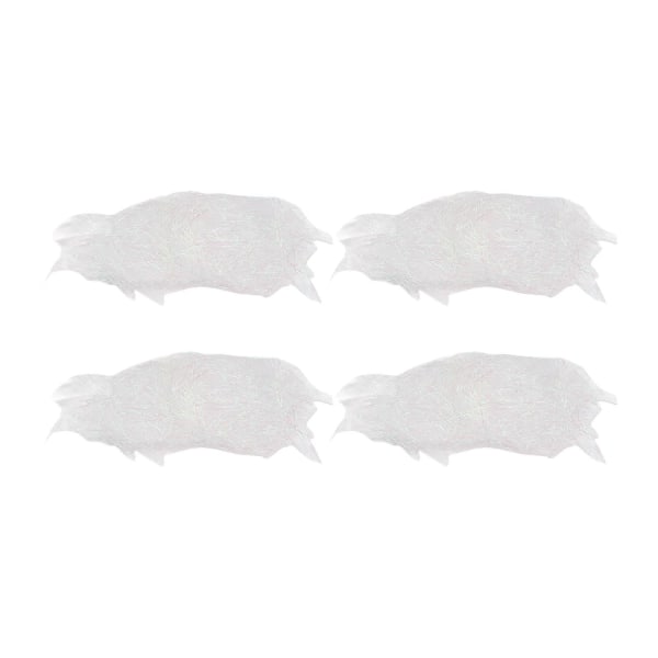 4-pack längst hår konstgjord päls fluffig syntetfiber hårkrokbindningsmaterial vit