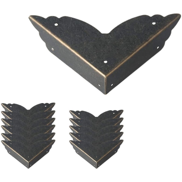 12 pakke vintage metall hjørnebeskyttere antikk stil møbler kantbeskytter for bord bryst smykkeskrin
