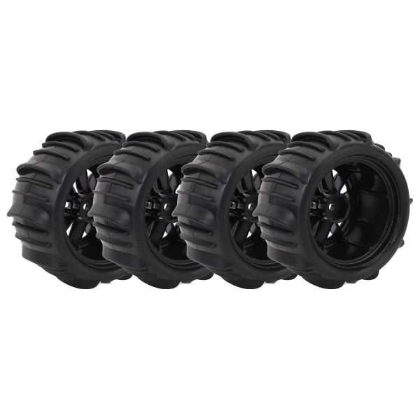 4 stk RC Hjuldekk 12mm Hex Nav 85mm Diameter Gummi Dekk Erstatning for 16A01 16A02 16A03 16A04 16A08 1/16 RC Bil