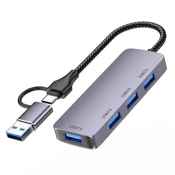 Type A T203 USB+Type-C 3.0 Konverter Hub 5Gbps USB 3.0 Dataoverførselsadapter til Laptop Tablet