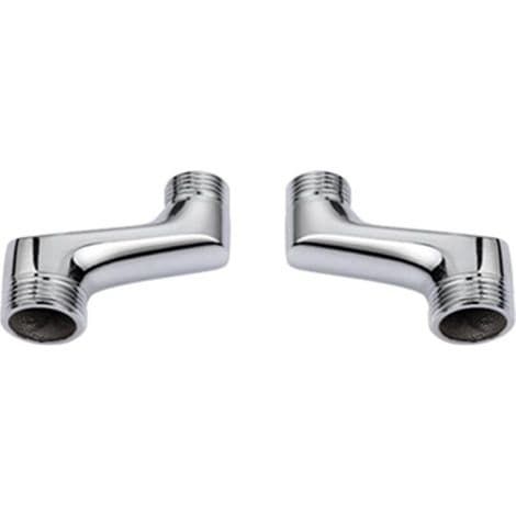 Excentrisk fitting til bade- og bruserblander. Messing albuefitting. Justerbar svingarm. Excentrisk fitting 1/2\" til 3/4\". Excentrisk toiletfitting.