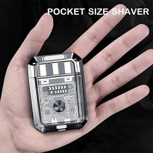 Mini Transparent Kropp Dubbelhuvud Magnetisk Elektrisk Rakapparat