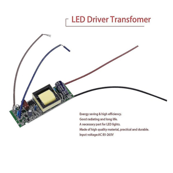 Ac 85-265v Icke-vattentät LED-chipdrivrutn Strömförsörjningsdrivrutin Transformator