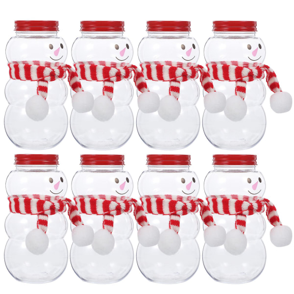 10 set julsnögubbeform dryckesflaskor jul plastjuiceflaska jultillbehör med halsdukar