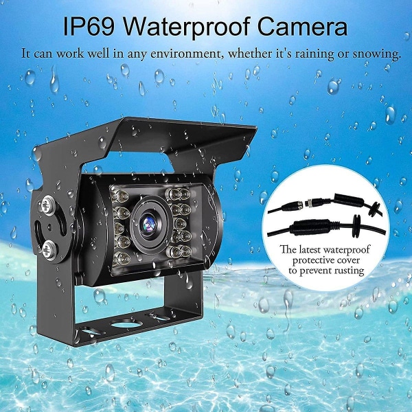 1080p Hd backup kamera, Ip69 vandtæt vidvinkel vendende bakkamera til monitor Truc