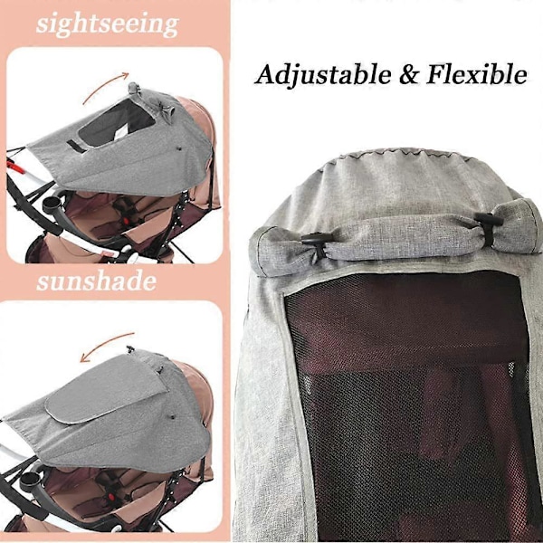 Solskydd för barnvagn Universal solskydd UV-skydd 50+ säkerhet komfortskydd