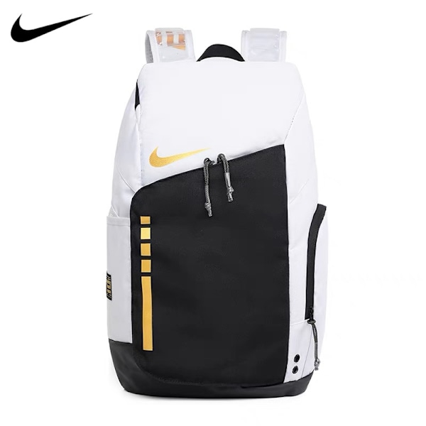 NIKES NIKES stor kapasitet ryggsekk basketball elite luft pute ryggsekk reiseveske trening fritid sportsbag fitness White gold