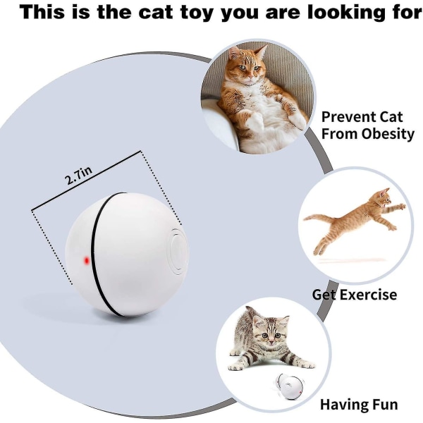 2024 Smart Interactive Cat Legetøj - nyeste version 360 graders selvroterende bold, USB genopladeligt kæledyrslegetøj, indbygget roterende LED-lys