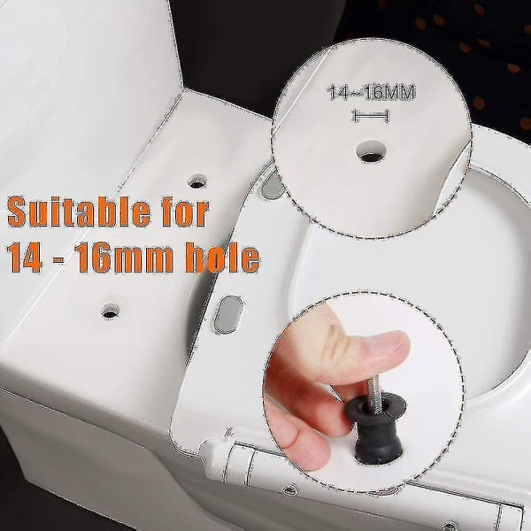 4-paks toalettsetehengsler Skruer Toalettsetefeste fikser ekspanderende gummitoppmuttere Skruer Monter setemaskinvare