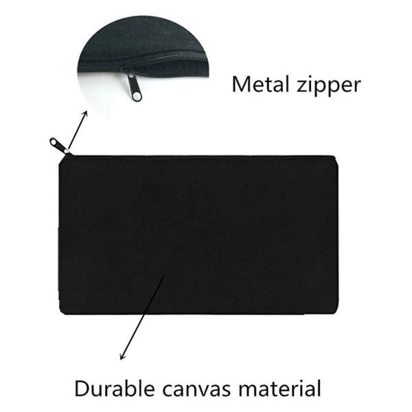 15 kpl musta tyhjä kangaskassi 8,3x4,7 tuuman paperitavaroiden säilytys vetoketjullinen laukku tee itse graffiti case