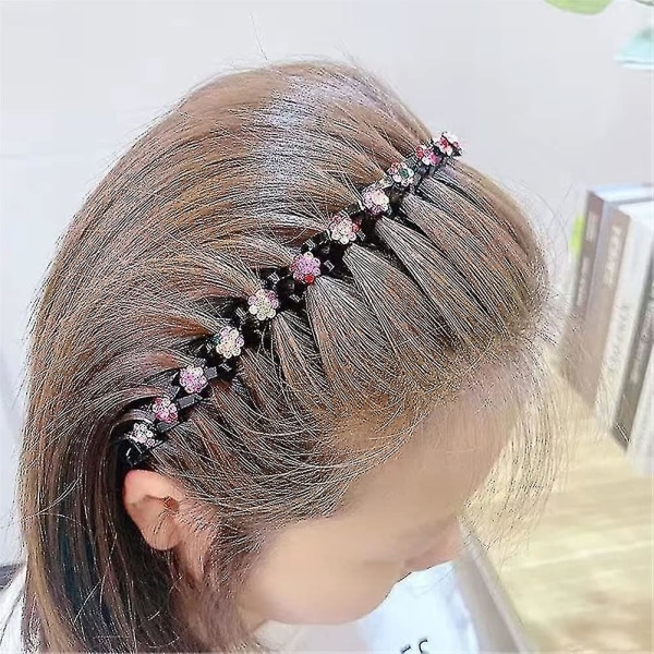 Mode strass- och kristallhårda pannband Halkfritt hårband för kvinnor Färgglada blommor T-YUHAO