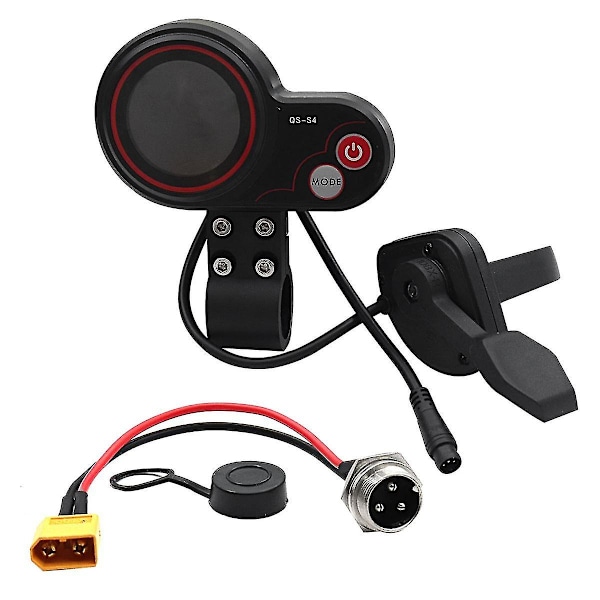 Qs-s4 36v-60v Tumgrepp Gasreglage LCD-Display Mätare Kit+-60 Kabel För Zero 8 9 10 8x 10x Elsparkcykel