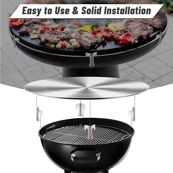 Spacers för eldplattor, 4 st universella rostfria stålspacers för eldplattor, eldtunna, grillplattor, kittelgrill, grillbricka