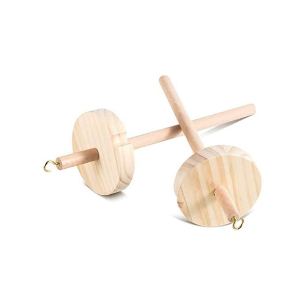 2 st DIY Drop Spindle Topp med Värde Garn Spinner Handgjord Träfärgad Spinnrock för Garntillverkning Garn Spindle