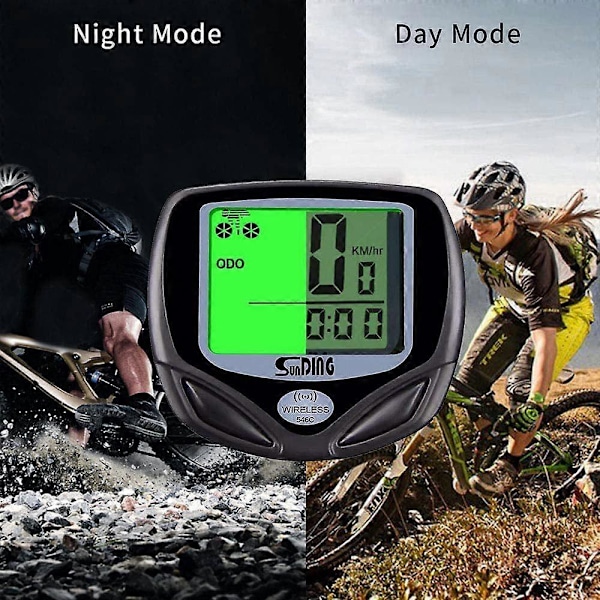 Trådløs cykelcomputer, Lysende cykelcomputer med LCD-display, cykeltilbehør