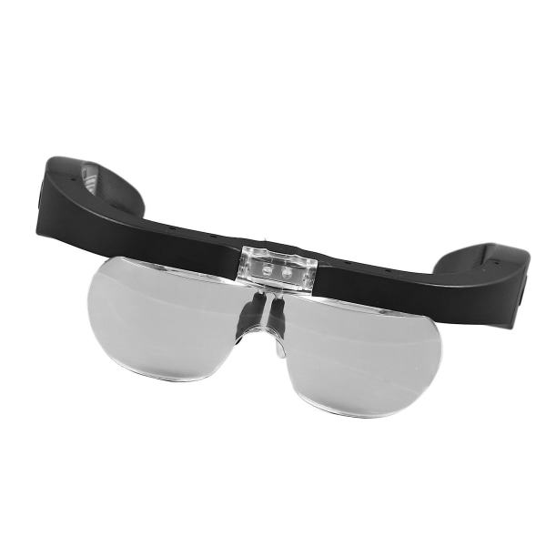 Brilleforstørrelsesglass LED Oppladbar Close Work Head Forstørrelsesglass for briller med 1,5 2,5 3,5 5X Lens 2 Light