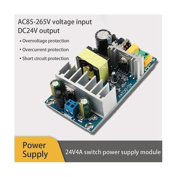 100w 24v 4a Høyeffekts vekslende strømforsyningskort Ac85-265v Universal 50hz/60hz AC-dc strømforsyning