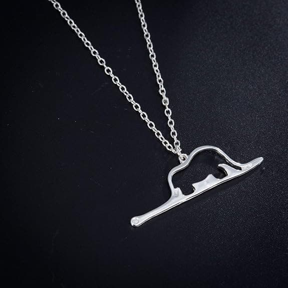 Den lille prinsen elefant halsband, ormformat elefant hängsmycke halsband (silver)
