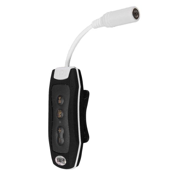 8GB MP3-afspiller til svømning under vand, dykning, spa + FM-radio, vandtætte hovedtelefoner, sort