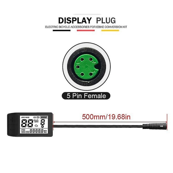 24v-52v Elcykel 500s LCD-display för BBS01 BBS02 Mid Drive Motor Cykel Ebike Dator UART
