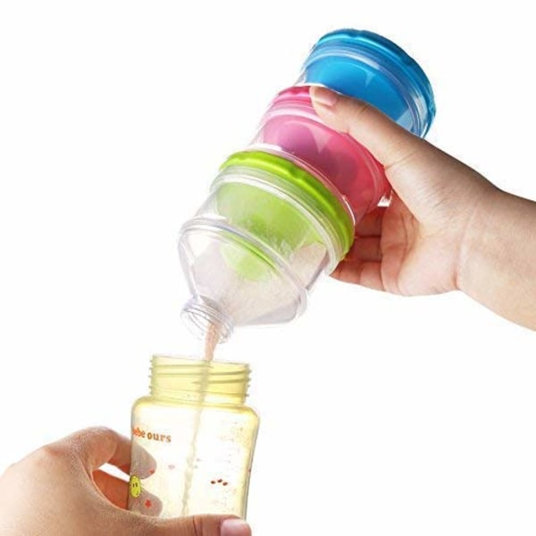 Babymelkformeldispenser, sølbestandig stablebar snacksoppbevaringsformelbeholder, BPA-fri, 3-pack, 2-pack