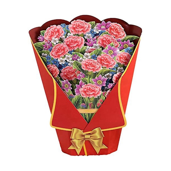 Pop-up buket, pop-up papir blomsterbuket lykønskningskort, mors dag fødselsdag kvindelig påskegave