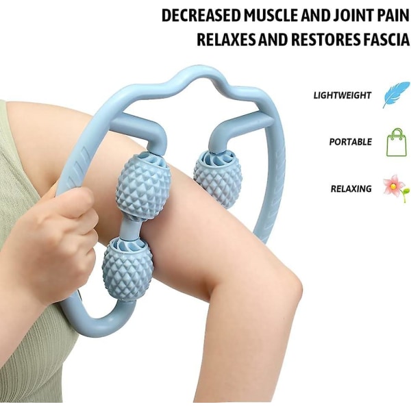 Massagerulle, triggerpunktsrulle til ømme muskler, arm, albue, lårrulle massager til dyb vævslindring (blå)