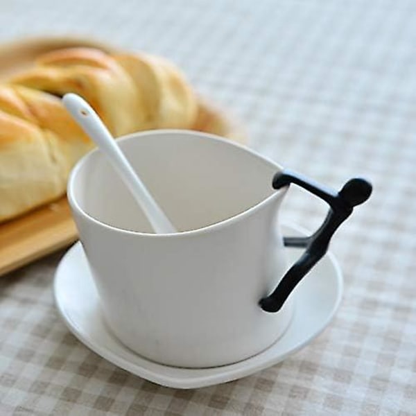 Kreativt keramisk kaffekrus og bordsett med skje klatrekrus tekopp og bordsett